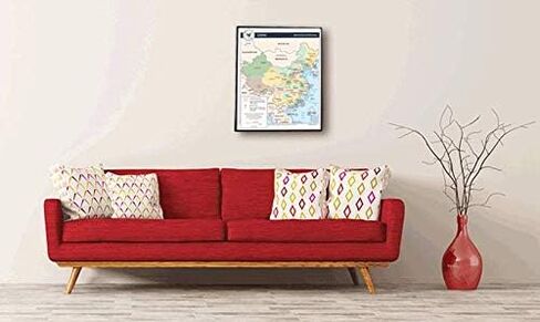 خريطة الصين - الأقسام الإدارية خريطة حائط CIA باللغة الإنجليزية - دول آسيا - معلمو التعليم المنزلي الطلاب ديكور جداري فني غير مؤطر (16 بوصة × 18 بوصة) in Kuwait