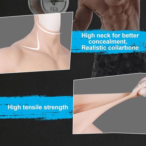 CUAIBB Silicone Muscle Suit Realistic Fake Abs Muscle Chest Suit Simulation Skin suit For Cosplay Transgende in Kuwait