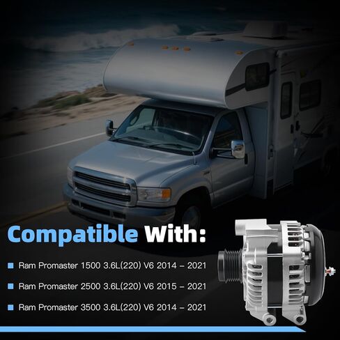 المولد 68271769AA 180 أمبير 12 فولت يناسب Ram Promaster 1500 2500 3500 3.6L 2014-2021 يستبدل 4727603AA P04727603AA 421000-7120 قطعة بديلة in Saudi Arabia