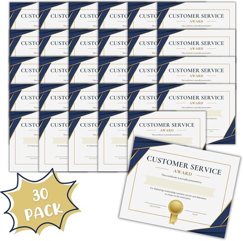 جائزة خدمة العملاء 30pk 8.5x11 "شهادة تقدير موظفي مكتب العمل لإنجاز المبيعات أفضل تقدير VPN ممتاز مضحك in Saudi Arabia