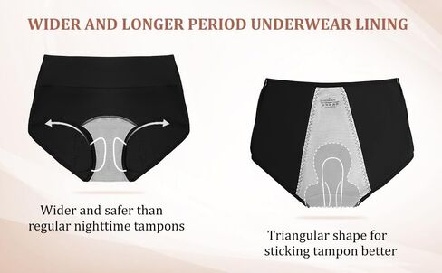 ملابس داخلية نسائية من RUNYA ملابس داخلية نسائية قطنية عالية الخصر ناعمة بتغطية كاملة 5 أسود (2X-Large) in Kuwait