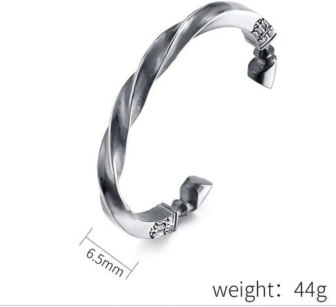 سوار عزم دوران على شكل حدوة حصان من الفولاذ التيتانيوم من كيمستون للرجال - تصميم ملتوي مفتوح الكفة in Kuwait