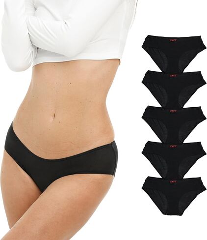 CUFT® Women’s TENCEL™ - NON-TOXIC - Bikini Underwear – Breathable, Plastic-Free Fabric, Lightweight & Odor Reducing - 5 Pack in Saudi Arabia