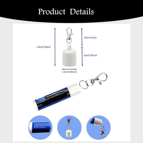 【عبوة من 4 قطع】حامل غطاء مرطب الشفاه مع سلسلة مفاتيح، غطاء بديل محمول متوافق مع مرطب الشفاه الأصلي بوزن 0.15 أونصة، تصميم مانع للتسرب، لا تفقد ملمع الشفاه مرة أخرى in Kuwait