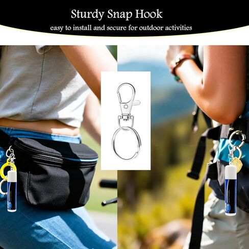 【عبوة من 4 قطع】حامل غطاء مرطب الشفاه مع سلسلة مفاتيح، غطاء بديل محمول متوافق مع مرطب الشفاه الأصلي بوزن 0.15 أونصة، تصميم مانع للتسرب، لا تفقد ملمع الشفاه مرة أخرى in Kuwait