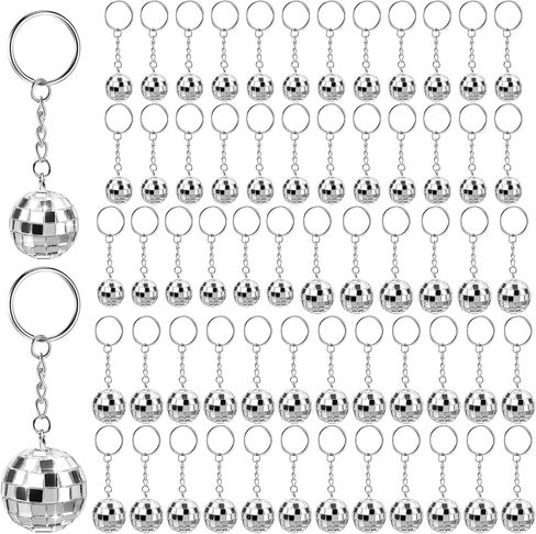 craftshou 60 جهاز كمبيوتر شخصي صغير مرآة ديسكو الكرة المفاتيح الفضة 70s ديسكو الكرة كيرينغ السائبة 1.18 بوصه و 0.79 بوصه ل ديسكو حزب اللوازم عيد الهالوين عيد الميلاد تفضل الملحقات الديكور in Kuwait