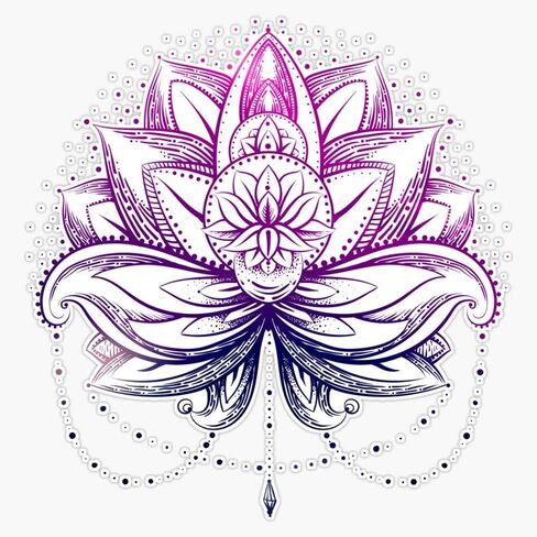 Elegant Gentle Purple Watercolor Lotus/Lily Flower Sticker Vinyl Bumper Sticker Decal 5" in Saudi Arabia