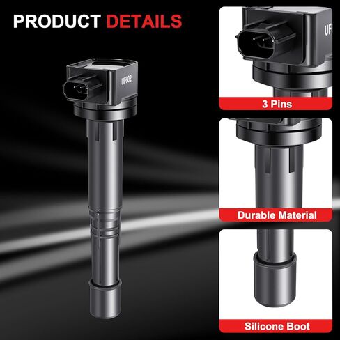 حزمة ملفات الإشعال UF602 تناسب Acura ILX TSX 2.4L 2009-2018، تناسب Honda Accord 2008-2012، CR-V 2010-2014، Civic 2012-2015، Crosstour 2012-2015 L4 2.4L، مجموعة من 4 in Saudi Arabia