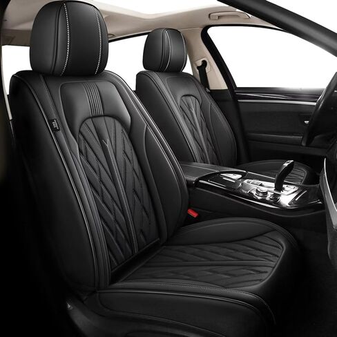 TTX LIGHTING Seat Covers for Car Full Set Fit for Hyundai Kona 2018-2026 Leather Seat Covers Breathable Waterproof Seat Protectors Automotive Seat Cushion with Airbag Compatible (Black) in Kuwait