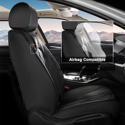 TTX LIGHTING Seat Covers for Car Full Set Fit for Hyundai Kona 2018-2026 Leather Seat Covers Breathable Waterproof Seat Protectors Automotive Seat Cushion with Airbag Compatible (Black) in Kuwait