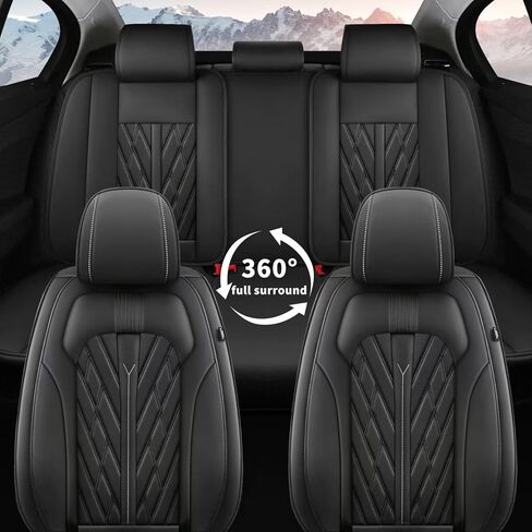 TTX LIGHTING Seat Covers for Car Full Set Fit for Hyundai Kona 2018-2026 Leather Seat Covers Breathable Waterproof Seat Protectors Automotive Seat Cushion with Airbag Compatible (Black) in Kuwait