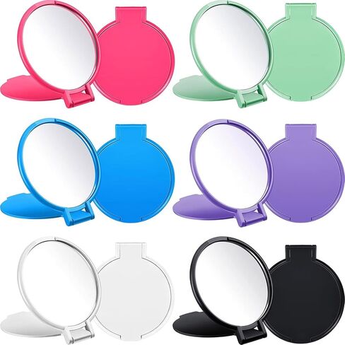 Jetec 18 Pieces Compact Mirrors Bulk Gifts Mini Vintage Pocket Mirrors for Purse Small Portable Folding Round Makeup Stuffs for Travel Daily Use Party Favors Women (Macaron Colors) in Kuwait