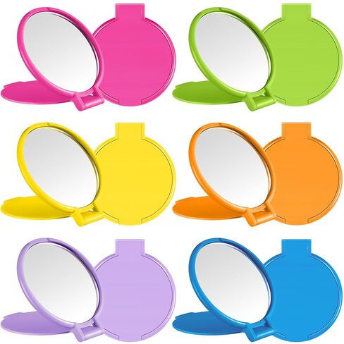 Jetec 18 Pieces Compact Mirrors Bulk Gifts Mini Vintage Pocket Mirrors for Purse Small Portable Folding Round Makeup Stuffs for Travel Daily Use Party Favors Women (Macaron Colors) in Kuwait