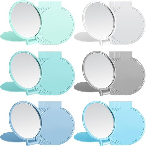 Jetec 18 Pieces Compact Mirrors Bulk Gifts Mini Vintage Pocket Mirrors for Purse Small Portable Folding Round Makeup Stuffs for Travel Daily Use Party Favors Women (Macaron Colors) in Kuwait