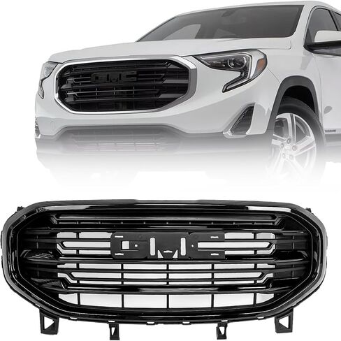 FIONE - FOR GMC Terrain Grille Grill 2018 2019 2020 2021 SLE Full Black Replaceable Front Upper Bumper Grille 84236083 in Saudi Arabia