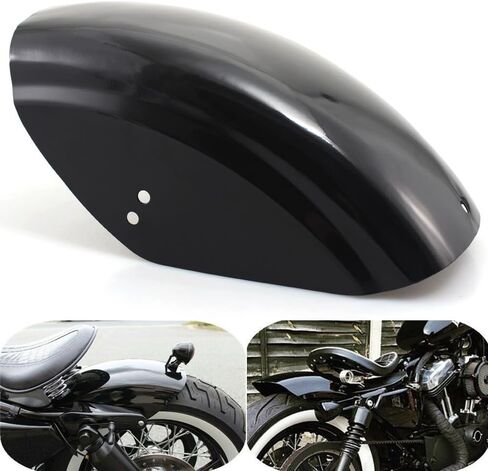 حاجز خلفي للدراجة النارية مناسب لدراجة Harley Sportster XL883 XL1200 1980-2022، واقي الطين من الفولاذ (أسود لامع) in Kuwait