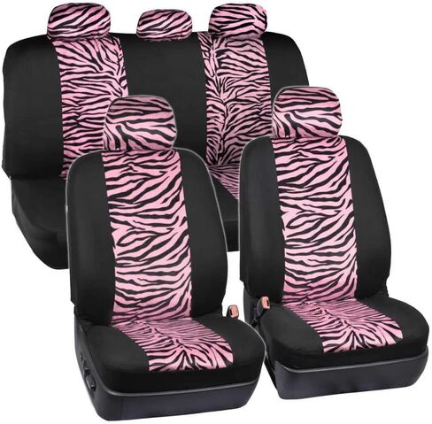BDK Purple Butterflies Car Seat Covers for Women, Full Set with Steering Wheel Cover and Seat Belt Pads – Front and Rear Seat Covers for Cars with Matching Accessories, Fits Most Car Truck Van SUV in Saudi Arabia