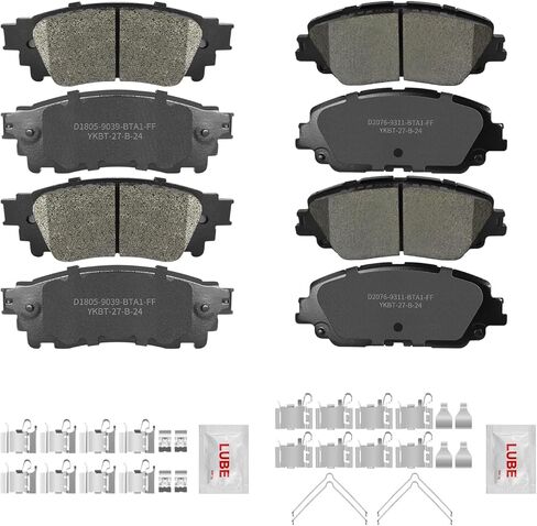 Front and Rear Ceramic Brake Pads Set with Hardware For 2018-2024 Toyota Camry, 2022-2023 Corolla, 2019-2023 Rav4, Avalon,Venza, C-Hr, Lexus Es350/Ux250h/Ux200/Es300h/Es250 in Saudi Arabia
