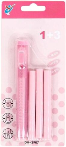 4PCS Color Push-Pull Eraser Automatic Eraser in Pen Type - Clean Wipe Without Traces,Purple in Saudi Arabia