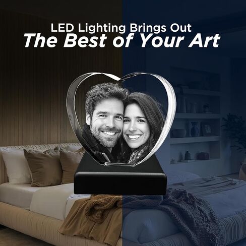 قاعدة إضاءة LED CAPTUR3D، قاعدة إضاءة مربعة للعرض الكريستالي، قاعدة مضاءة لفن الزجاج، مناسبة للأعمال الفنية الكريستالية الزجاجية، حامل عرض مع كابل USB، مناسبة، ديكور للعطلات in Kuwait