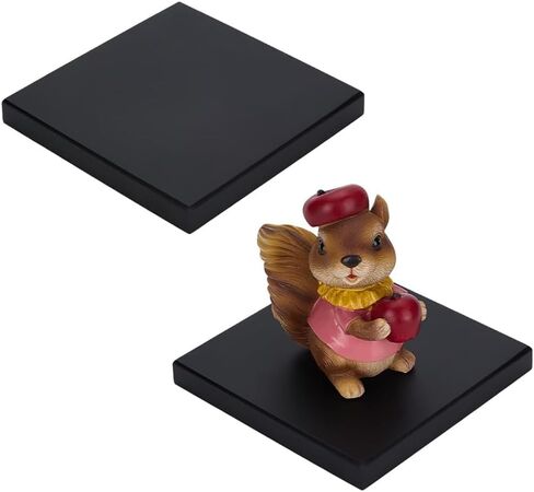 FINGERINSPIRE 2Pcs Square Wooden Display Base 6.3x6.3x0.7 inch Black Minimalism Style Jewelry Display Stand Showcase Engravable Wooden Plaques for DIY Crafts Keepsake Display Art Exhibitio Home Decor in Saudi Arabia