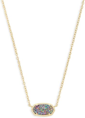 Kendra Scott Elisa Pendant Necklace, Dark Lavender Lab Grown Opal, 14k Gold-Plated Brass, Fashion Jewelry for Women in Saudi Arabia