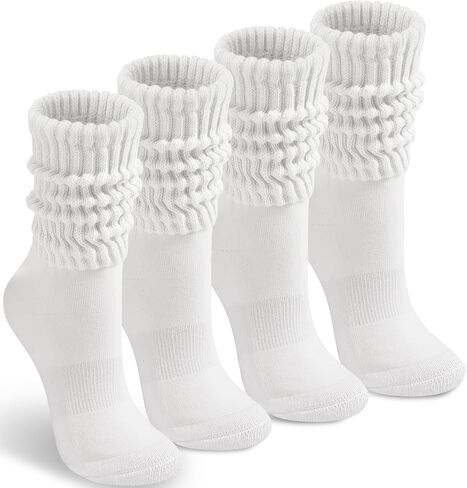 HONGTEYA Slouchy Crew Socks for Women Cozy Cotton Cushioned Boot Athletic Slouch Mid Calf Size 5-11 in Saudi Arabia