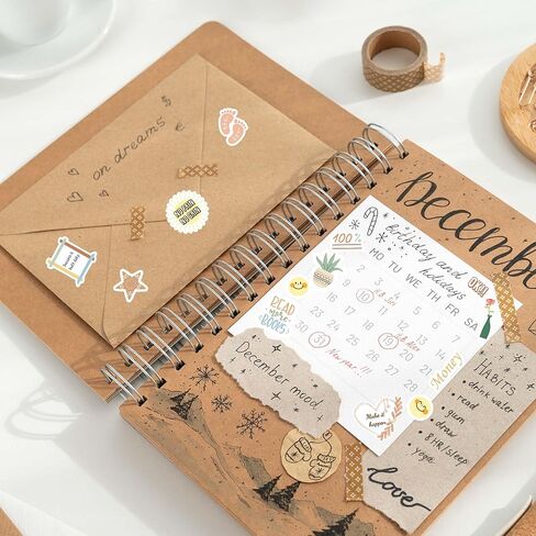 Monthly Calendar Stickers for Planners, Boho Affirmation Planner Stickers, 4 Sheets Aesthetic Designs for Calendars, Journals and Scrapbooks, Holiday Gift for Adults or Decor Daily Tasks in Saudi Arabia