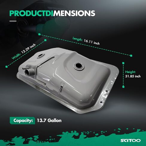 SCITOO 576-213 CT12A 7700135950 7710035240 TO9A خزان الوقود 13.7 جالون 1986 1987 1988 1990 لتويوتا بيك اب 2.4L 2366CC l4 GAS SOHC تستنشق بشكل طبيعي in Saudi Arabia