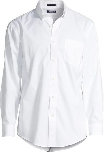 قميص فستان Lands' End الرجالي ذو المقاس التقليدي والصلب ولا يحتوي على حديد وياقة Supima الأمريكية التي تنمو بأزرار سفلية in Kuwait