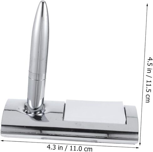Delicate Ballpoint Pen with Base, Counter Signing Pen for Office and Business Use, Metal Rectangular Desktop Writing Instrument for Hotel and Desk Signing in Saudi Arabia
