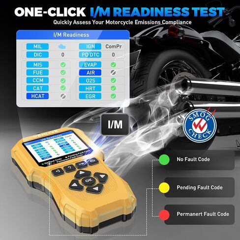 ماسح ضوئي للدراجات النارية، قارئ رمز خطأ الدراجة النارية مع اختبار الجهد الكهربي، ماسح ضوئي OBD2 للدراجات النارية مع اختبار سريع، أداة تشخيص الدراجة النارية لـ Yamaha/Honda/Kawasaki/BMW/Generation/KYMCO/SYM/Suzuki إلخ in Kuwait