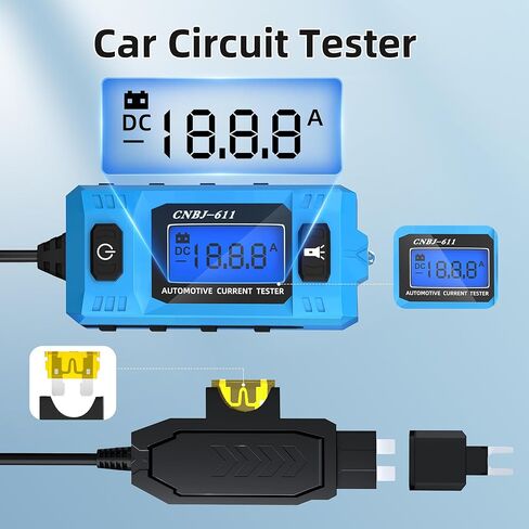 Automotive Circuit Fault Probe Tester, 48V 20A Portable High-Precision Car Circuit Probe Tester Current Fault Probe for Blade Fuses, Fuse Fault Diagnosis for Cars, Trucks, SUVs in Kuwait