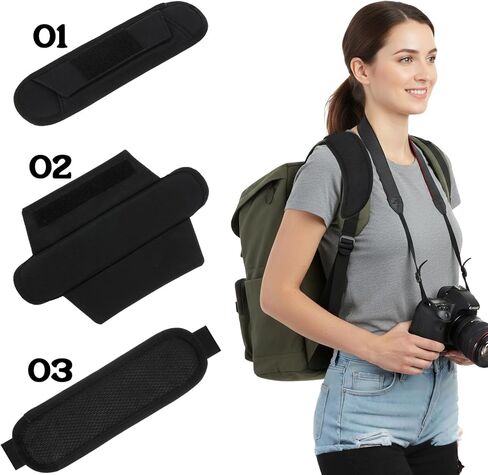Xindojuz Extra Thick Shoulder Strap Pad, Black Shoulder Pad for Bag Strap, Soft Removable Backpack Pads Padded Shoulders Straps Fastener Cushions for Women Men Guitar Duffle Bag Straps Replacement in Saudi Arabia