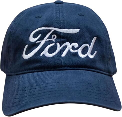 Ford Large Script Dad Hat - Navy Heavy Twill Baseball Cap with Buckle - Officially Licensed Ford Merchandise in Saudi Arabia