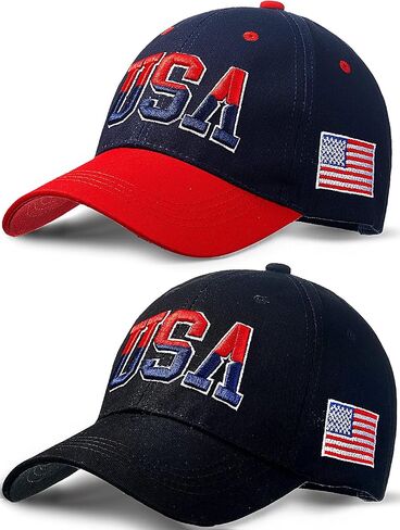 2 Pcs American Flag Hat Patriotic Baseball Caps USA Trucker Hats 4th of July Veteran Military for Men in Kuwait