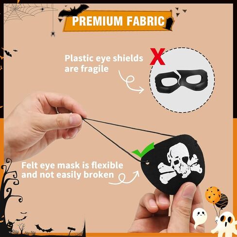 12 PCS Pirate Accessories for Men Women Pirate Bandana Headband Eye Patch Costume Party Favors Supplies for Halloween Night in Saudi Arabia