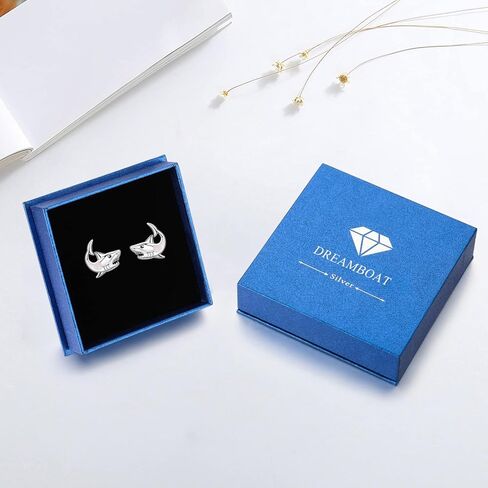 Dreamboat Opal Shark Stud Earrings for Women 925 Sterling Silver Hypoallergenic Ocean Animal Fish Jewelry Christmas Birthday Gifts for Shark Lovers in Saudi Arabia