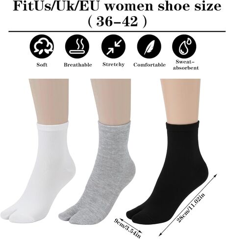 3 Pairs Tabi Socks Split Toe Socks Japanese Tabi Flip Flops Sandal Socks Cotton Blend Mens Womens Sock Japanese Toes Separated Sock in Saudi Arabia
