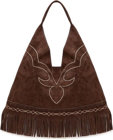 Montana West Fringe Large Hobo Bags for Women Western Oversize Suede Shoulder Purses Ladies Top Handle Handbag in Saudi Arabia