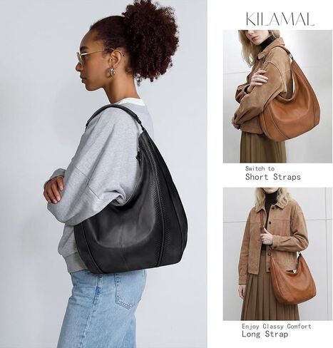 KILAMAL Women Hobo Bags Vegan Leather Handbags with Compartments Crossbody Shoulder Totes in Saudi Arabia