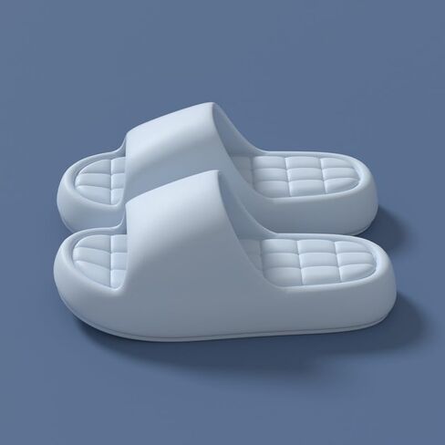 EVA Thick Sole Slippers for Women Men - Summer Cloud Feel Non-Slip Indoor Outdoor Couples Slides(Blue) in Saudi Arabia