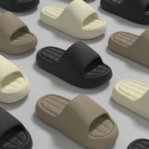 EVA Thick Sole Slippers for Women Men - Summer Cloud Feel Non-Slip Indoor Outdoor Couples Slides(Blue) in Saudi Arabia