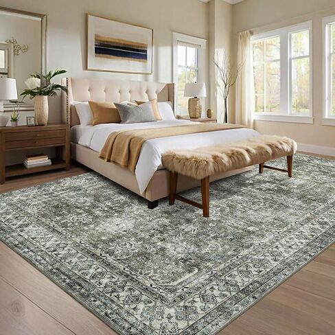COZYLOOM 10x13 Area Rugs for Living Room, Non Slip Machine Washable Rugs, Low Pile Large Carpet for Bedroom, Dining Room, Home Office(Taupe) in Saudi Arabia