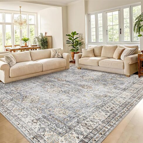 COZYLOOM 10x13 Area Rugs for Living Room, Non Slip Machine Washable Rugs, Low Pile Large Carpet for Bedroom, Dining Room, Home Office(Taupe) in Saudi Arabia