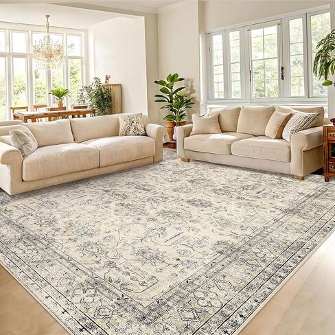 COZYLOOM 10x13 Area Rugs for Living Room, Non Slip Machine Washable Rugs, Low Pile Large Carpet for Bedroom, Dining Room, Home Office(Taupe) in Saudi Arabia