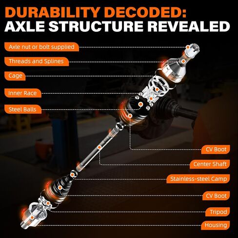 66-6262 CV Axle Shaft Assembly Front Left Driver Side - Compatible with Nissan Altima 2.5L CVT(2007-2013), Rogue 2.5L FWD(2011-2015), Sentra 2.5L CVT(2007-2012)-Replaces OEM# NCV53911, 666262 in Saudi Arabia