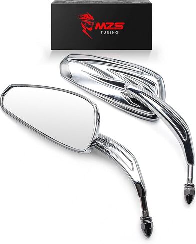 مرايا الرؤية الخلفية للدراجات النارية MZS متوافقة مع Sportster Softail Road King Street Electra Glide Dyna Ultra Fat Bob Sport Low Rider 1982-2025، 8 مم للتجول في المقود للرؤية الخلفية وشفرة مرآة جانبية من الكروم in Saudi Arabia