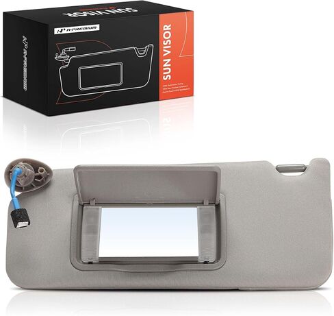 A-Premium Driver Left Side Sun Visor Compatible with Honda Accord 2008-2012 - with Vanity Mirror, with Vanity Light, Warm Gray Color - Replaces 83280TA5A71ZB, 83280TA0A91ZA in Saudi Arabia