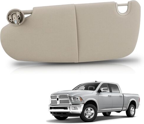Left Driver Side Sun Visor Compatible with Dodge Ram 1500 2500 3500 2002-2009 - Replace# 1CT11TL2AA, Beige in Saudi Arabia